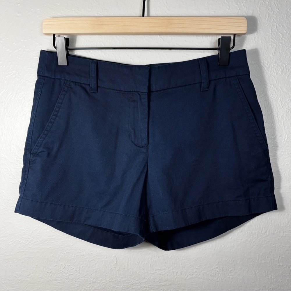 J. Crew Women's 100% Cotton Navy Chino Shorts - 3" Inseam